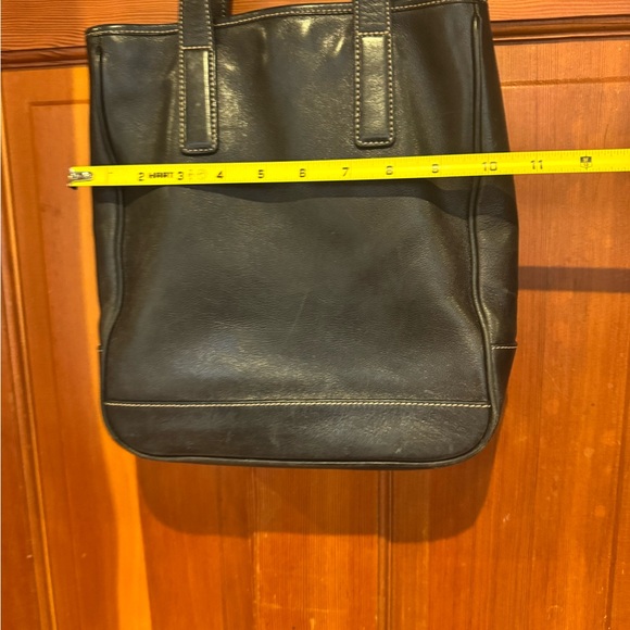 Coach Black Leather Shoulder Tote with White Contrast Stitching L2S-7776 - Picture 13 of 16